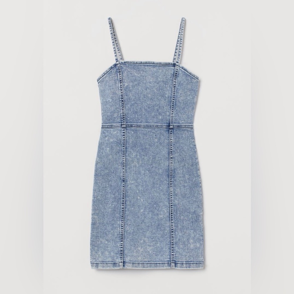 NWOT Denim fitted dress - pale blue